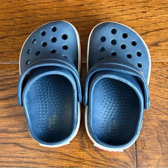 Crocs Toddler & Kids Crocband Clog Navy / Red Size 4T / 4C - Picture 4 of 5